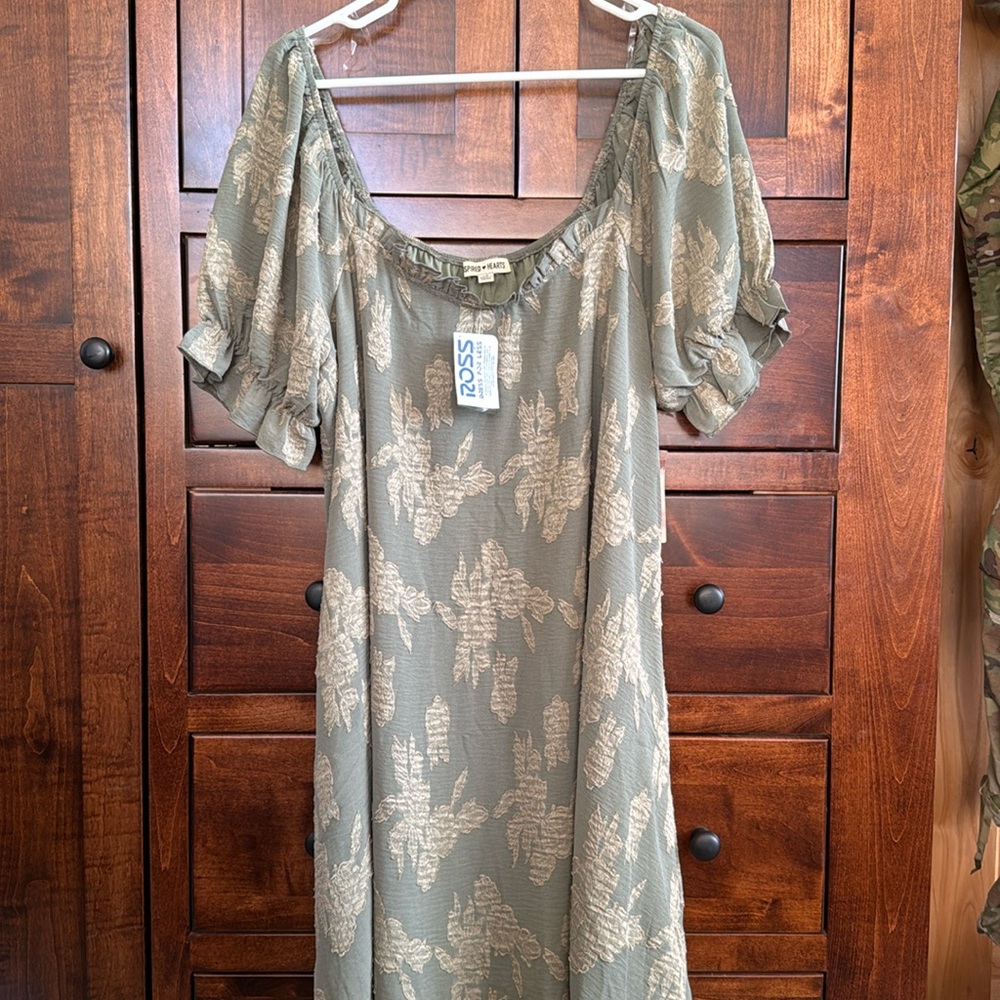 Inspired Hearts green floral dress